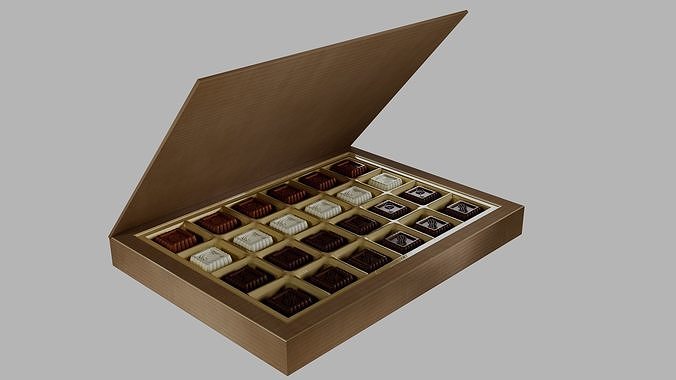 Chocolate Gift Box with Realistic Materials - Corona Renderer 3D model