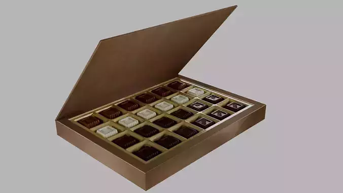 Chocolate Gift Box with Realistic Materials - Corona Renderer