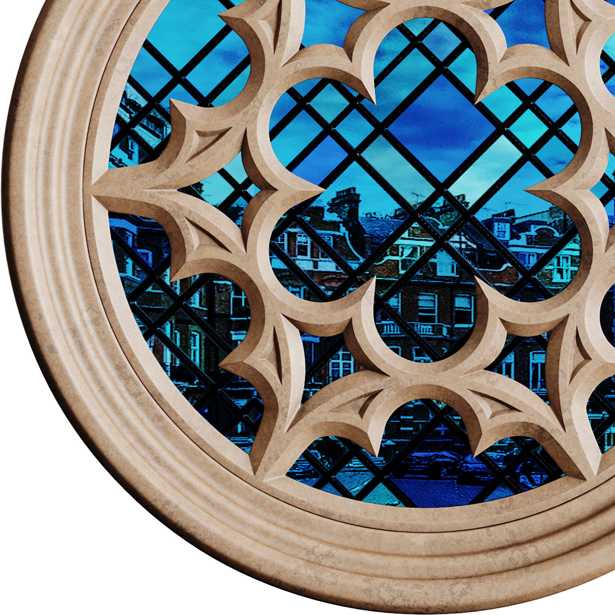 Gothic Window 03 3D model_7
