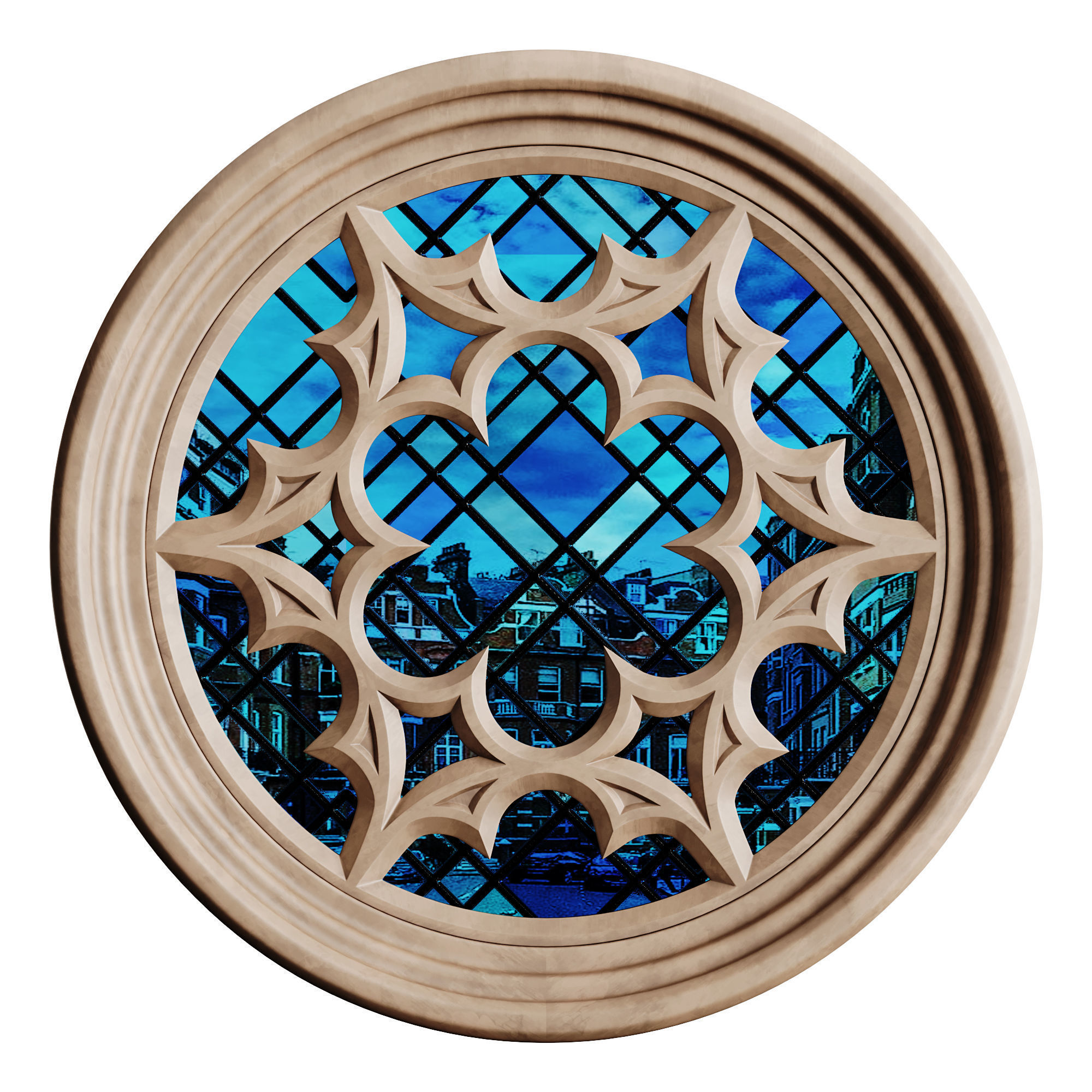 Gothic Window 03 3D model_4
