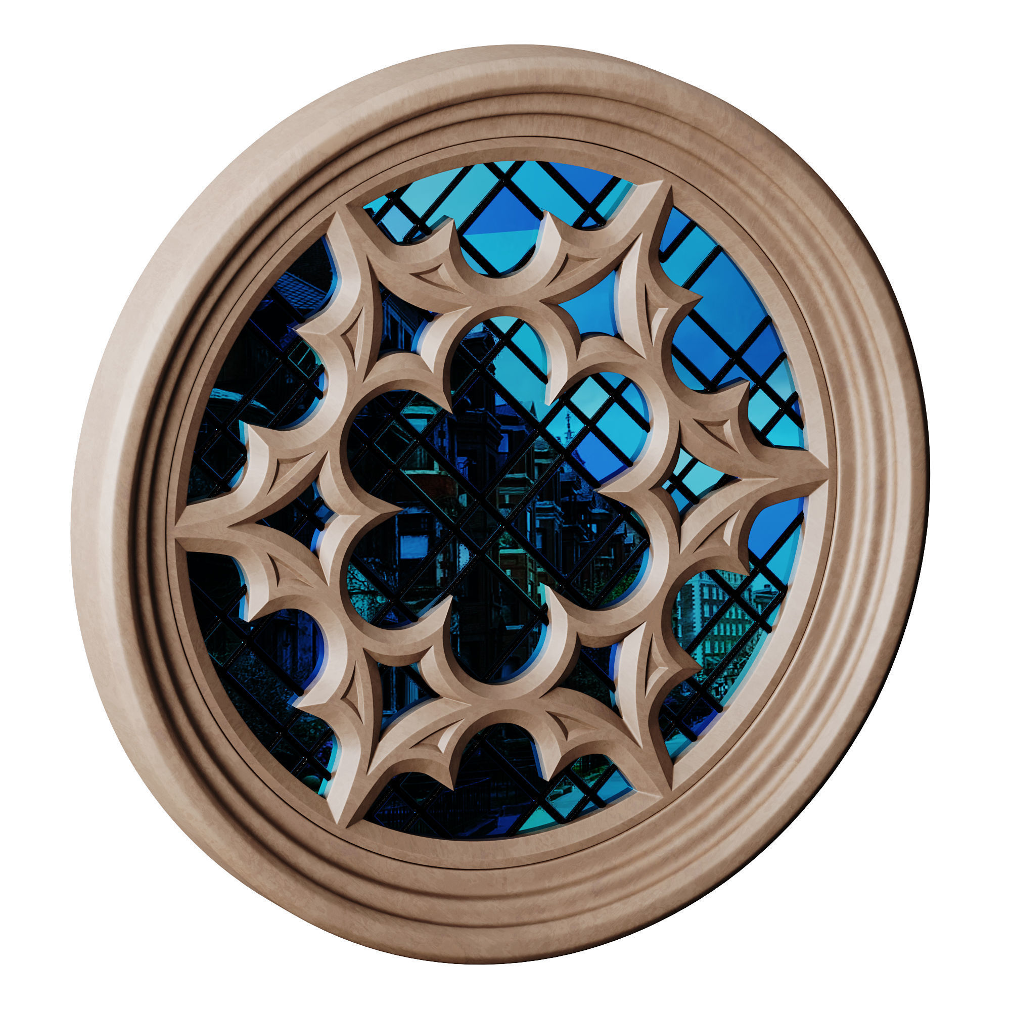 Gothic Window 03 3D model_11
