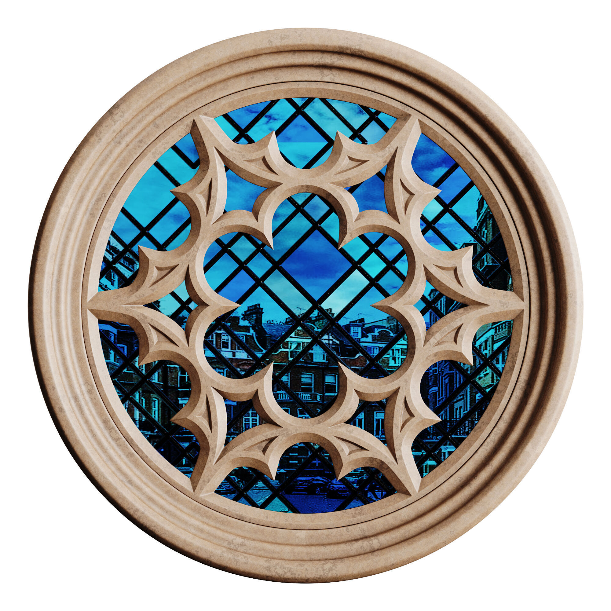 Gothic Window 03 3D model_3