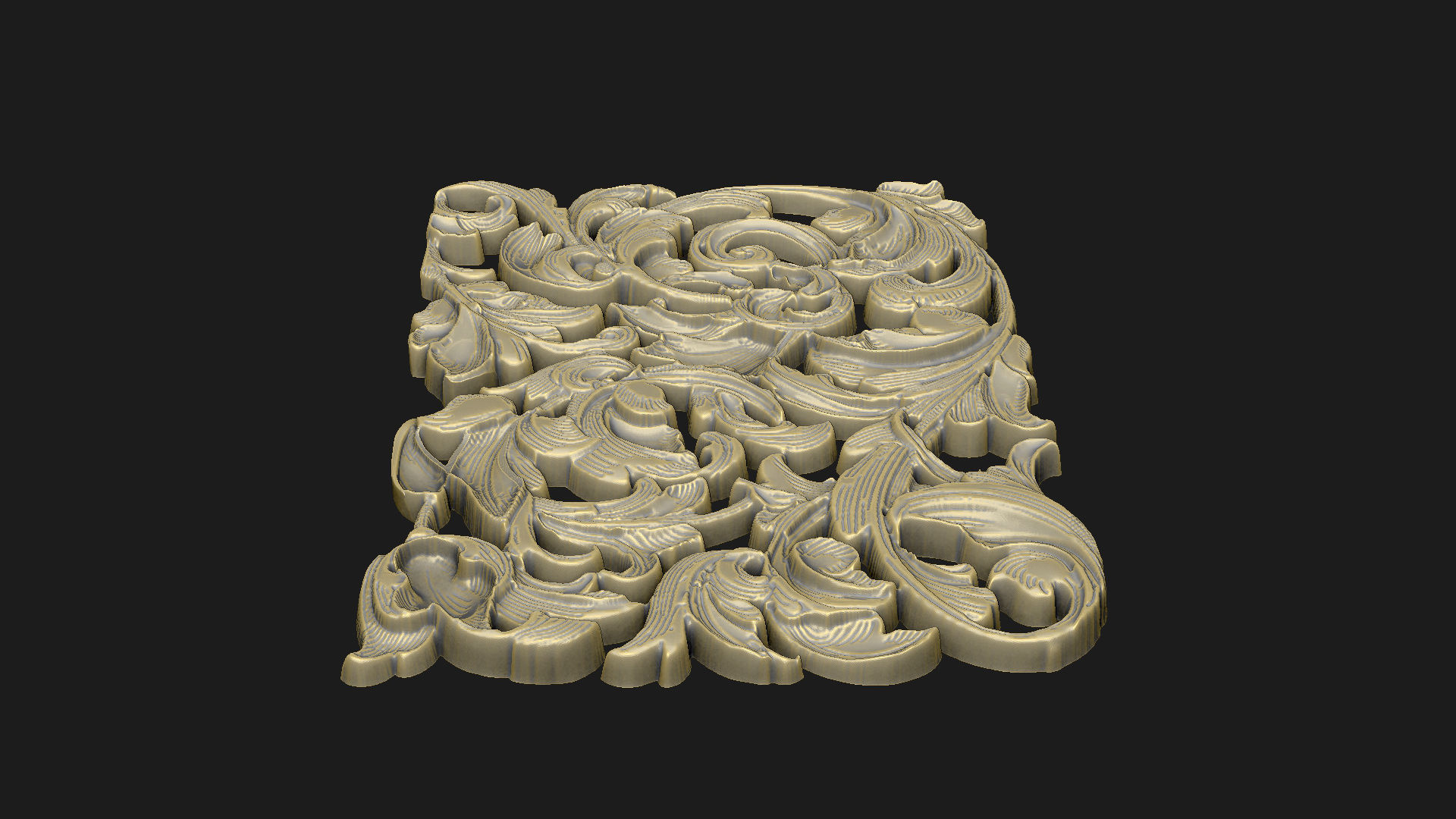 Pattern gothic design luxury soft leave bas relief 3D print model_5