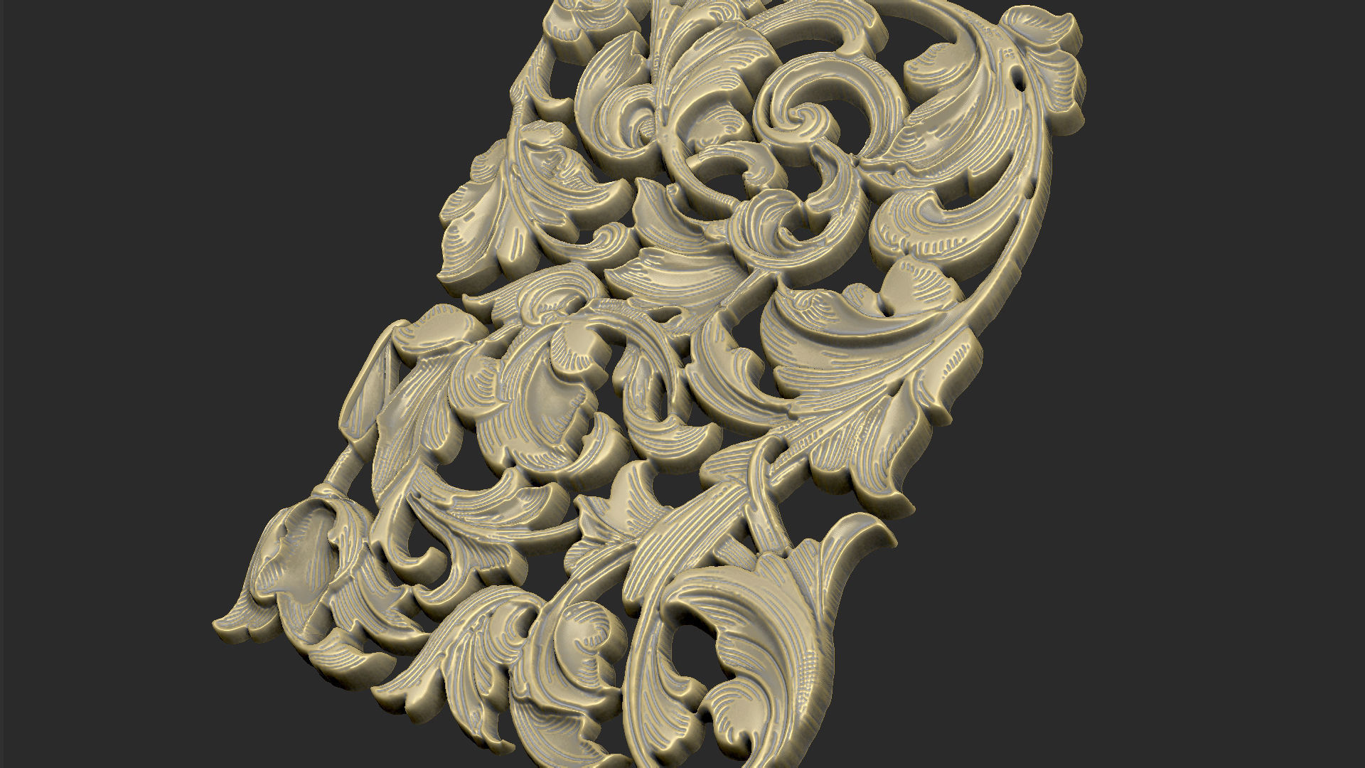 Pattern gothic design luxury soft leave bas relief 3D print model_2