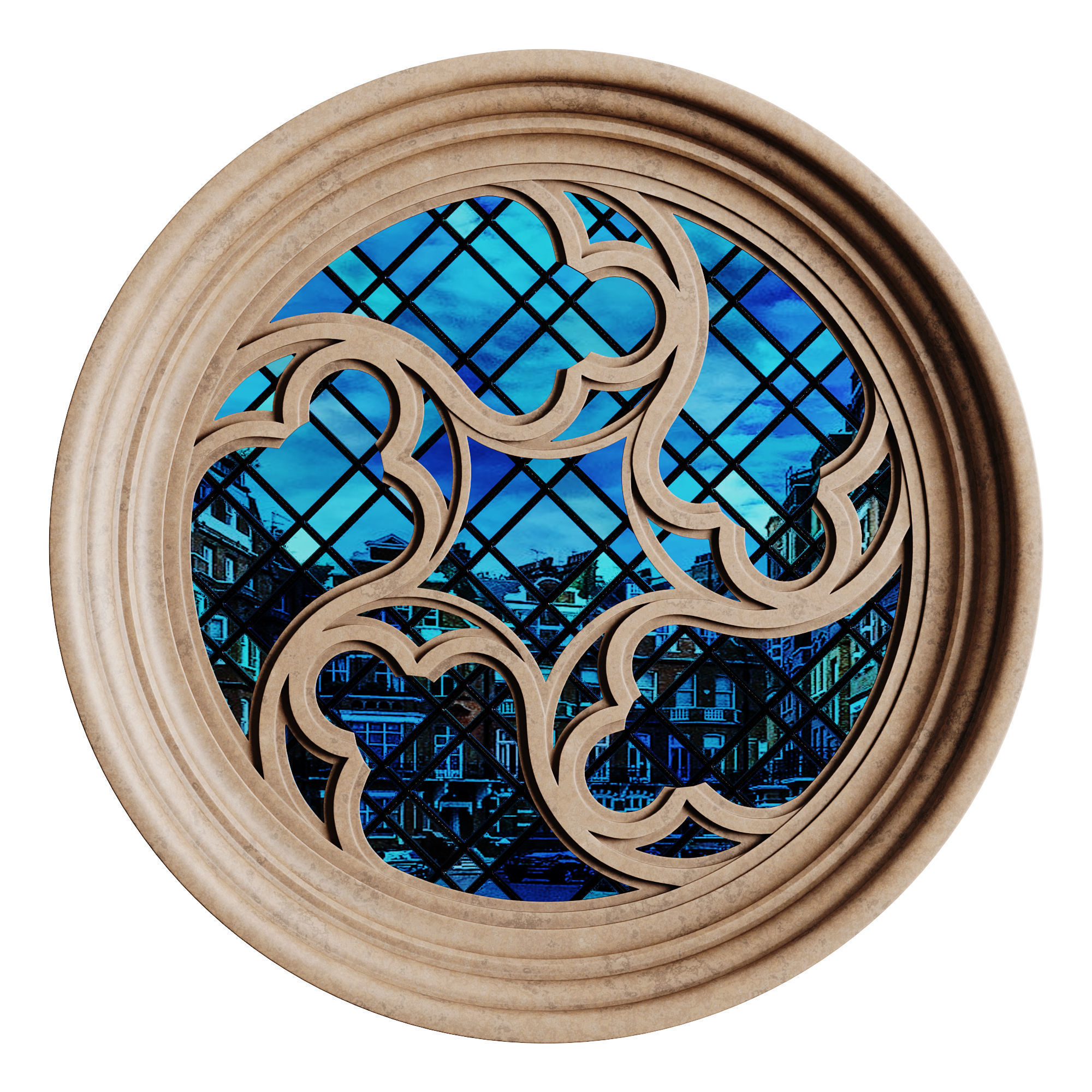 Gothic Window 04 3D model_3