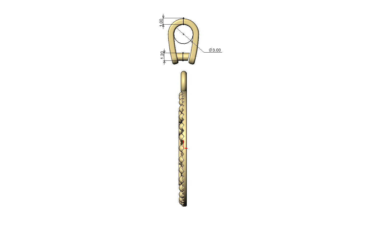 Prosperity chinese symbol faceted sunrays tag pendant charm 3D print model_8