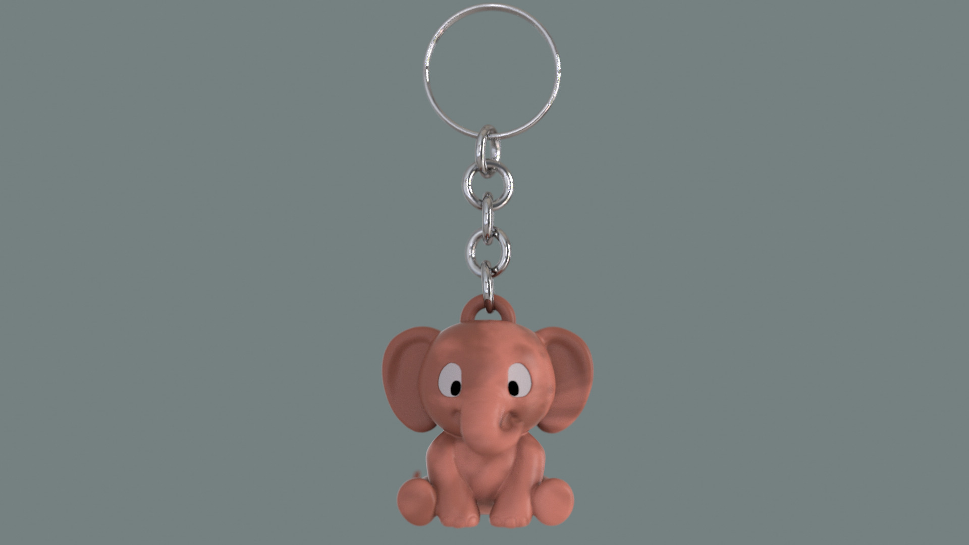 Cute Elephant Keychain 3D print model_1