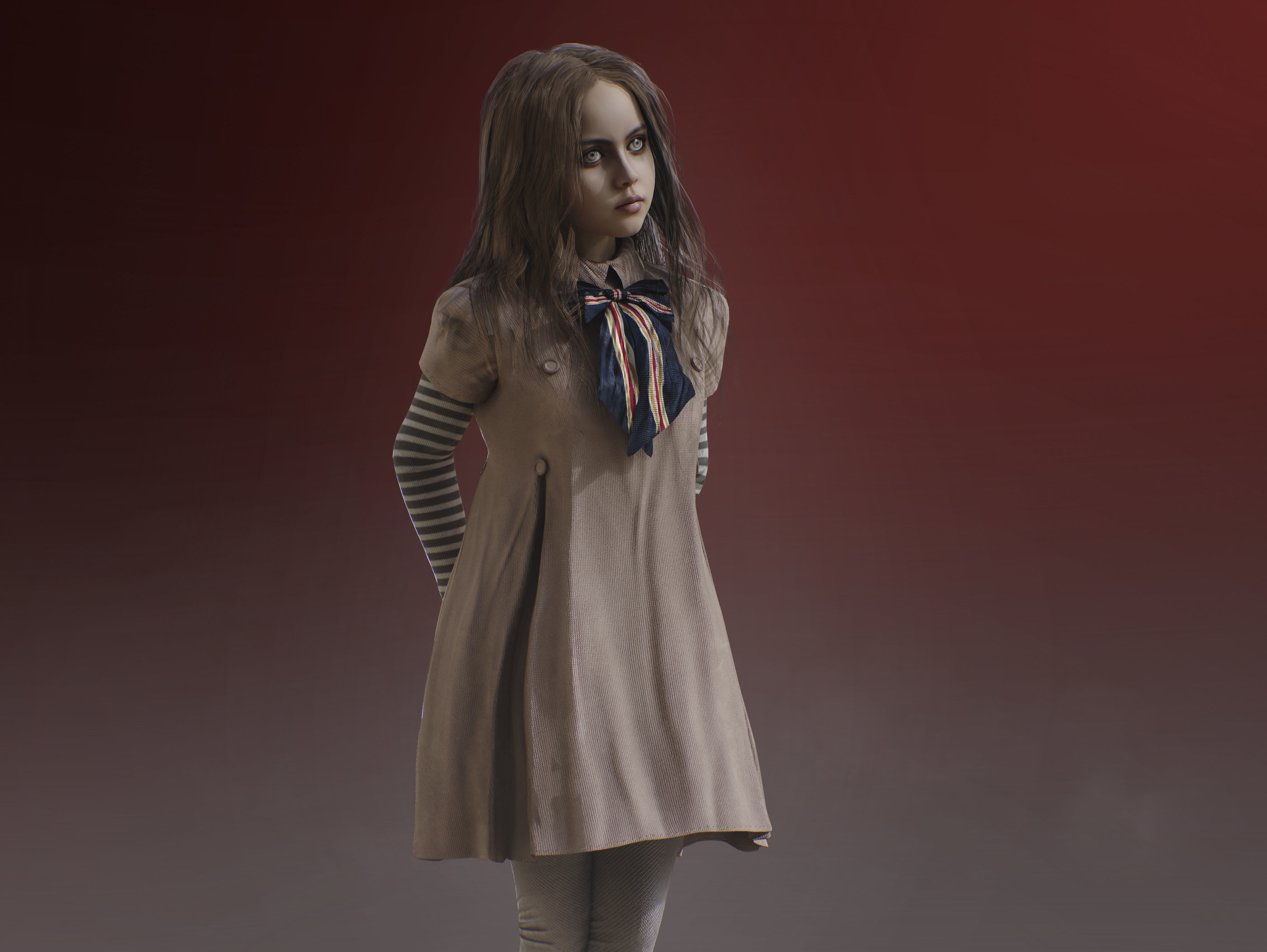 M3GAN Low-poly 3D model_9