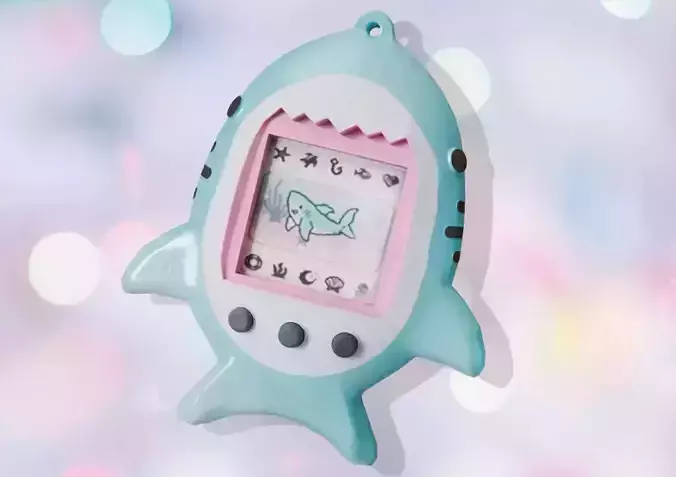 Tamagotchi Cute Shark Toy Low-poly 3D model