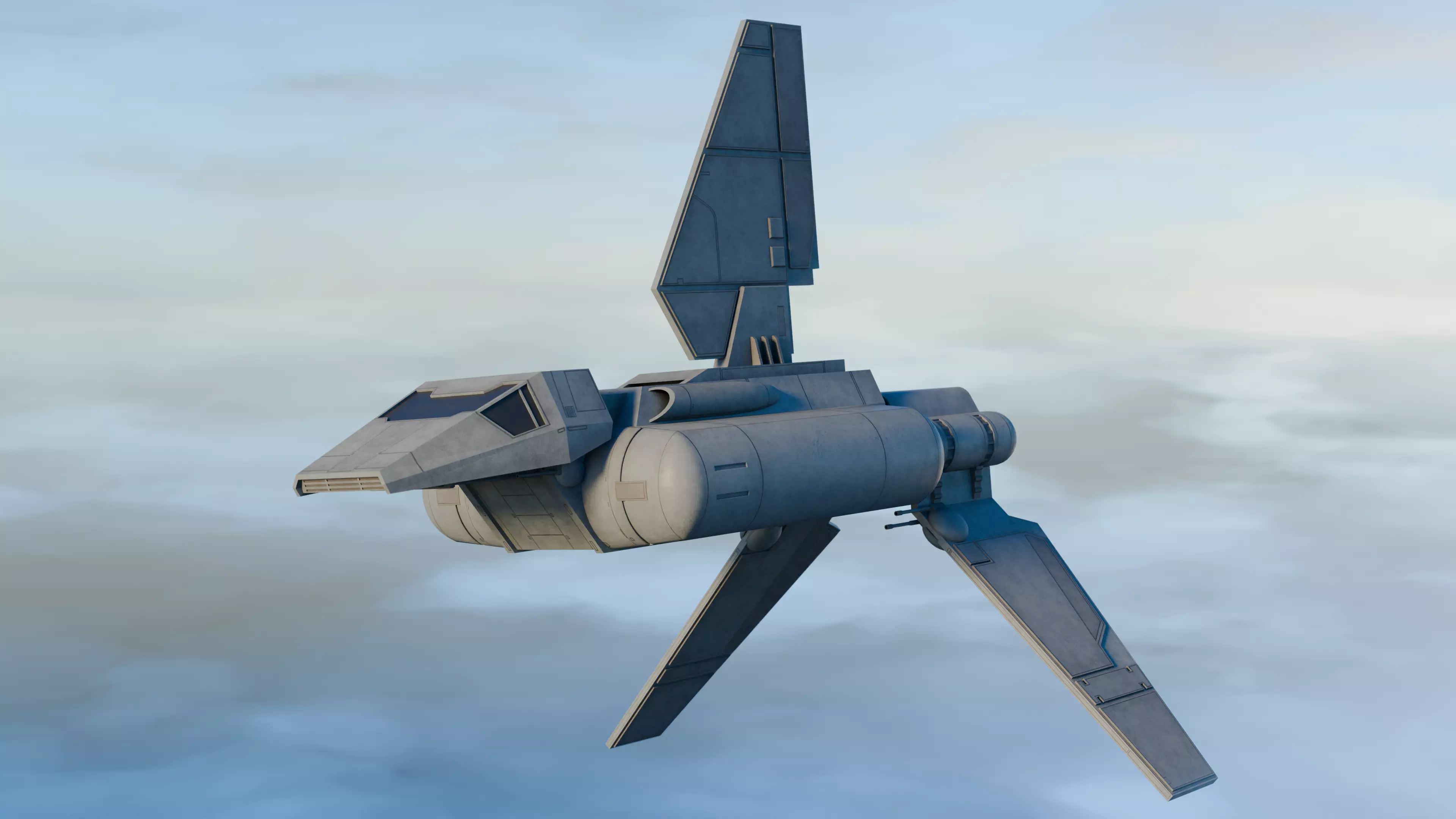 Imperial Sentinel Landing Class Low-poly 3D model_0