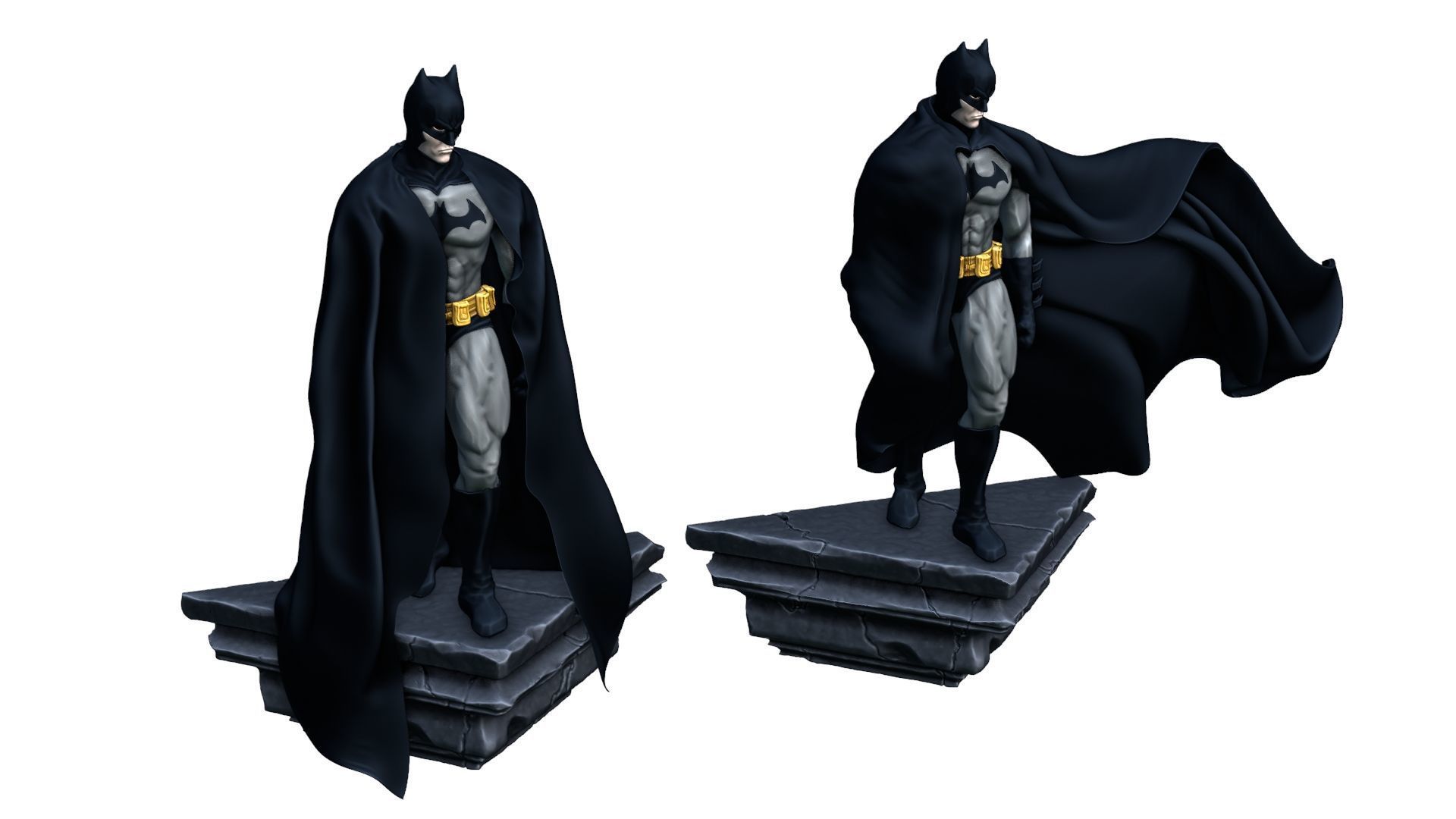 The Batman printable figure figurine 2 versions 3D print model_5