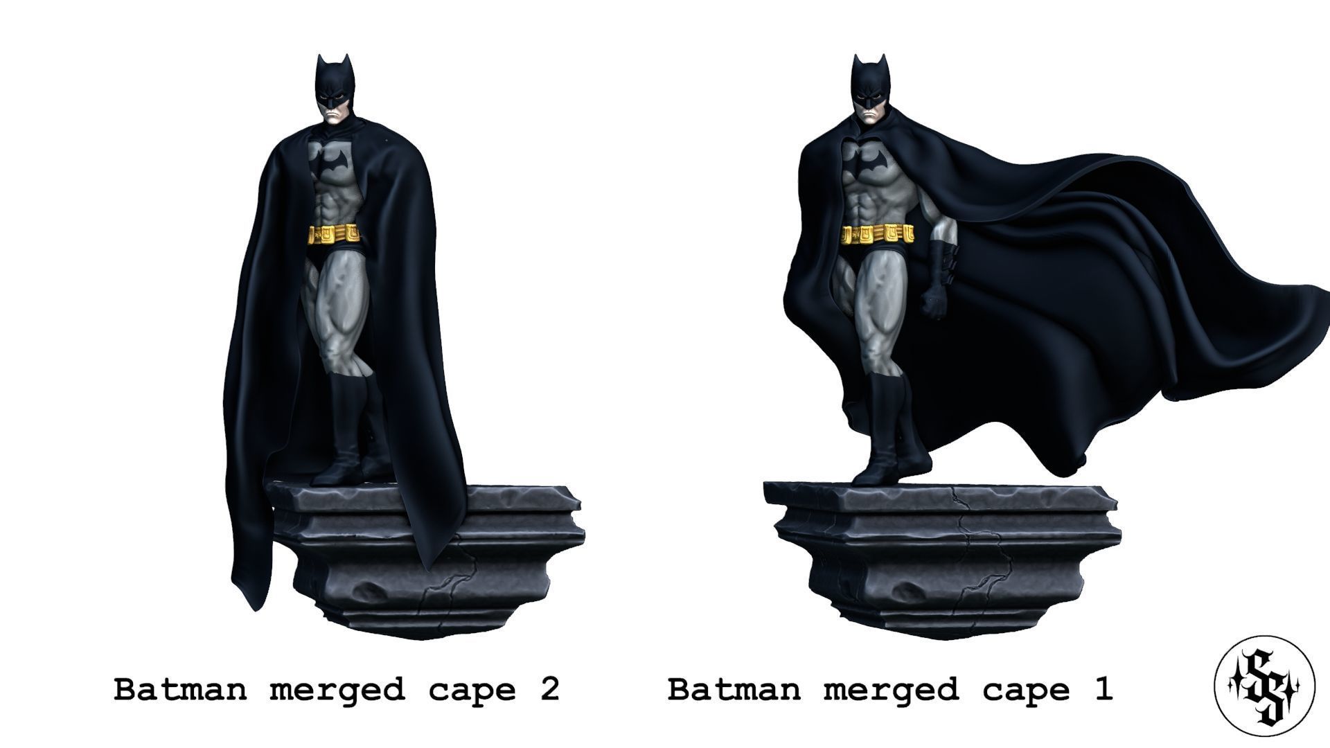 The Batman printable figure figurine 2 versions 3D print model_17