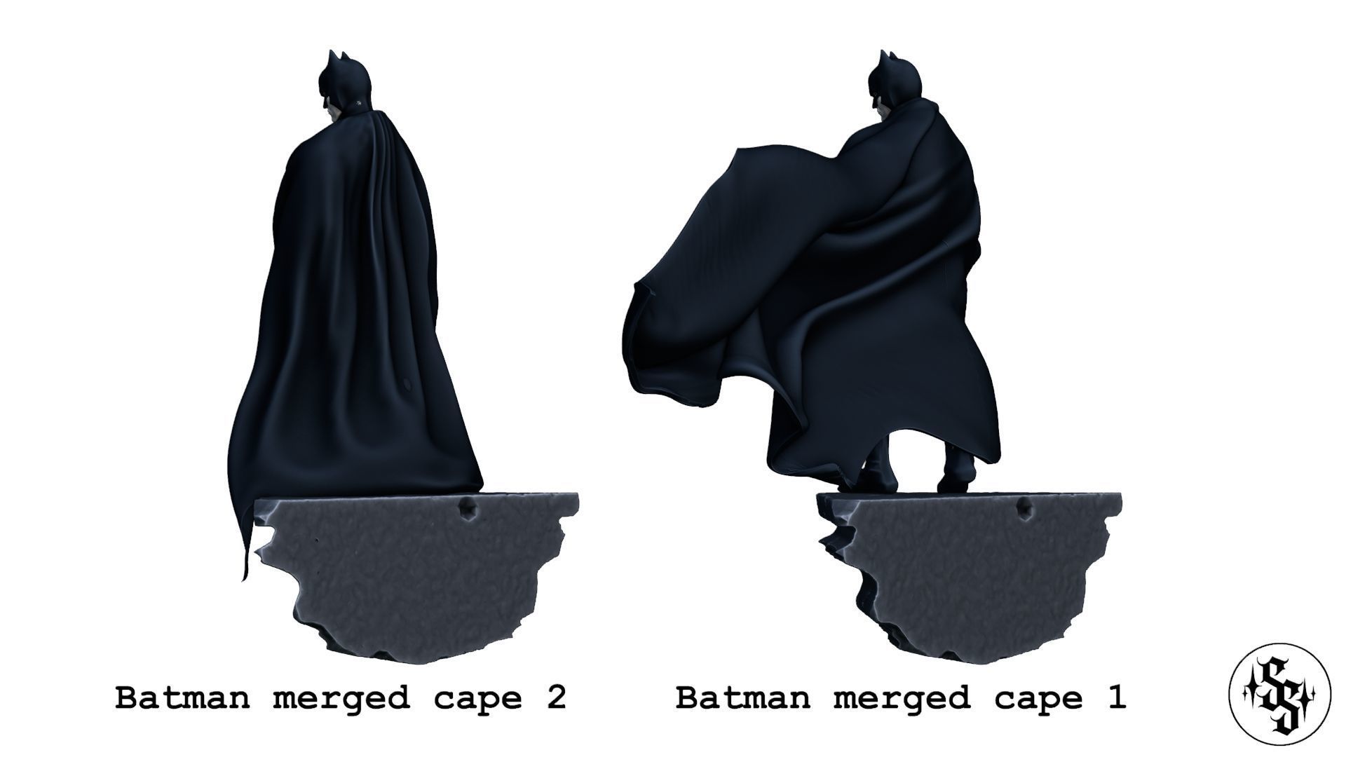 The Batman printable figure figurine 2 versions 3D print model_16