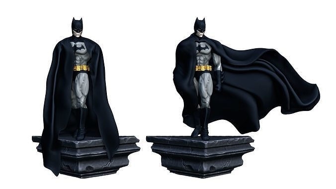 The Batman printable figure figurine 2 versions Low-poly 3D print model