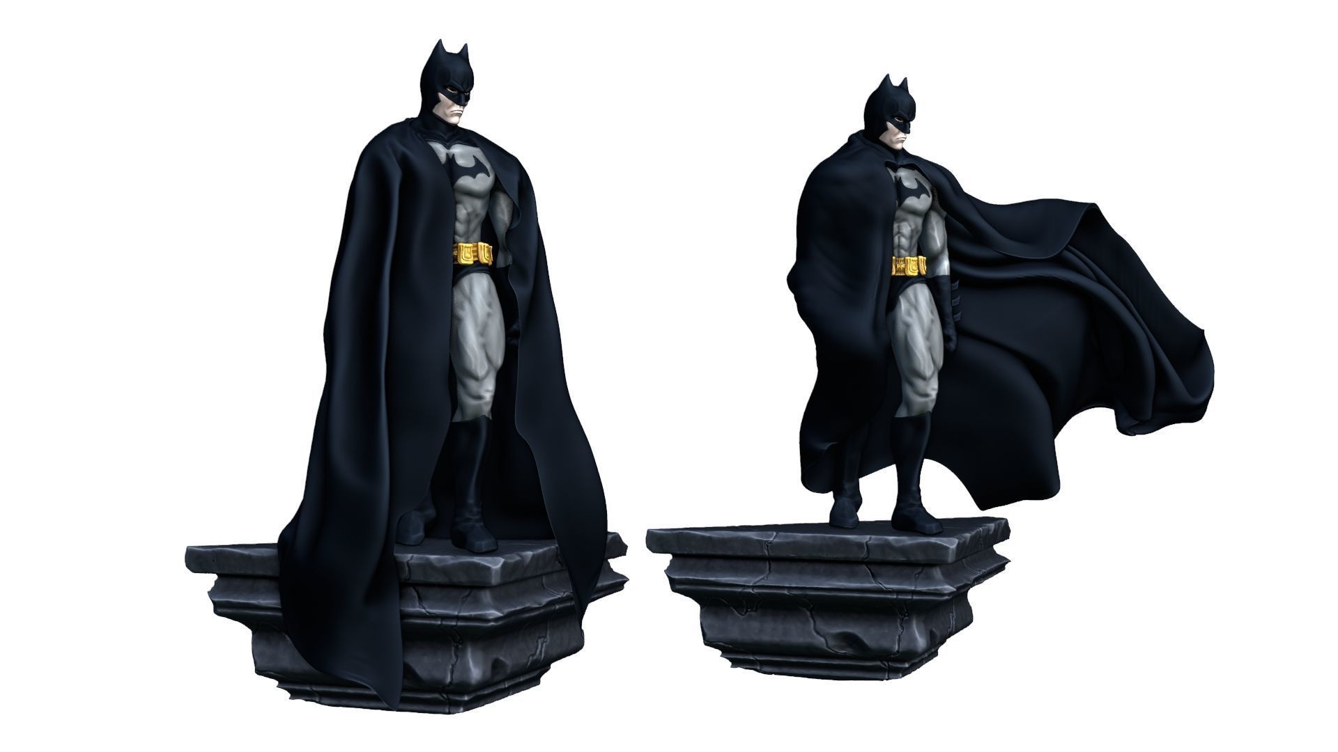 The Batman printable figure figurine 2 versions 3D print model_3