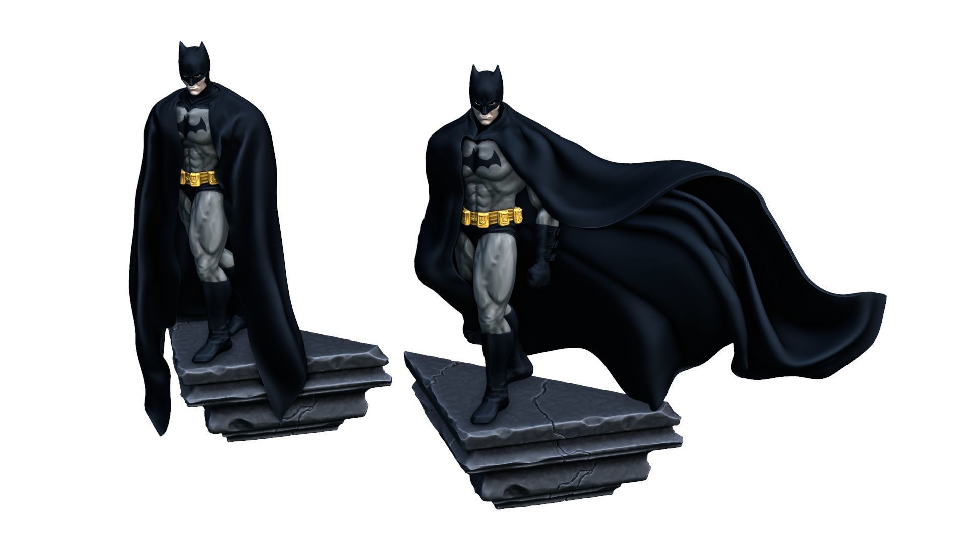 The Batman printable figure figurine 2 versions 3D print model_6