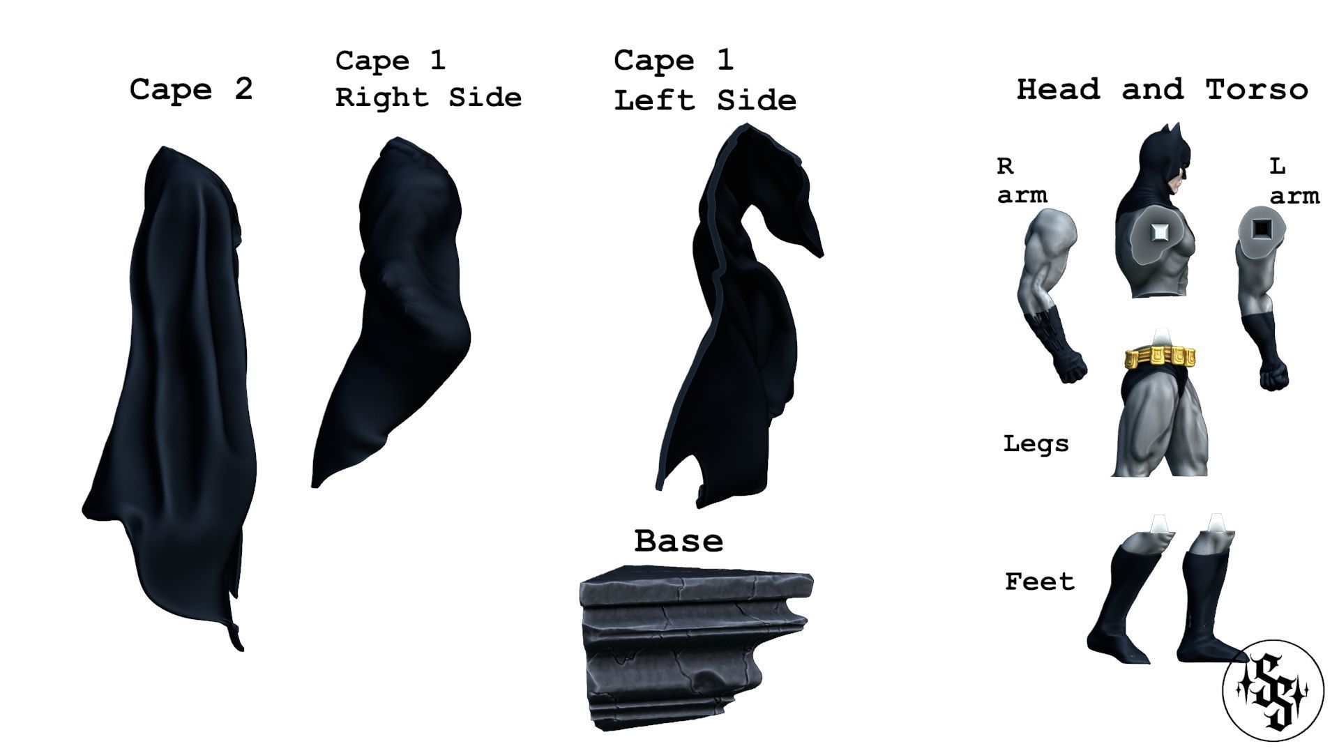 The Batman printable figure figurine 2 versions 3D print model_11