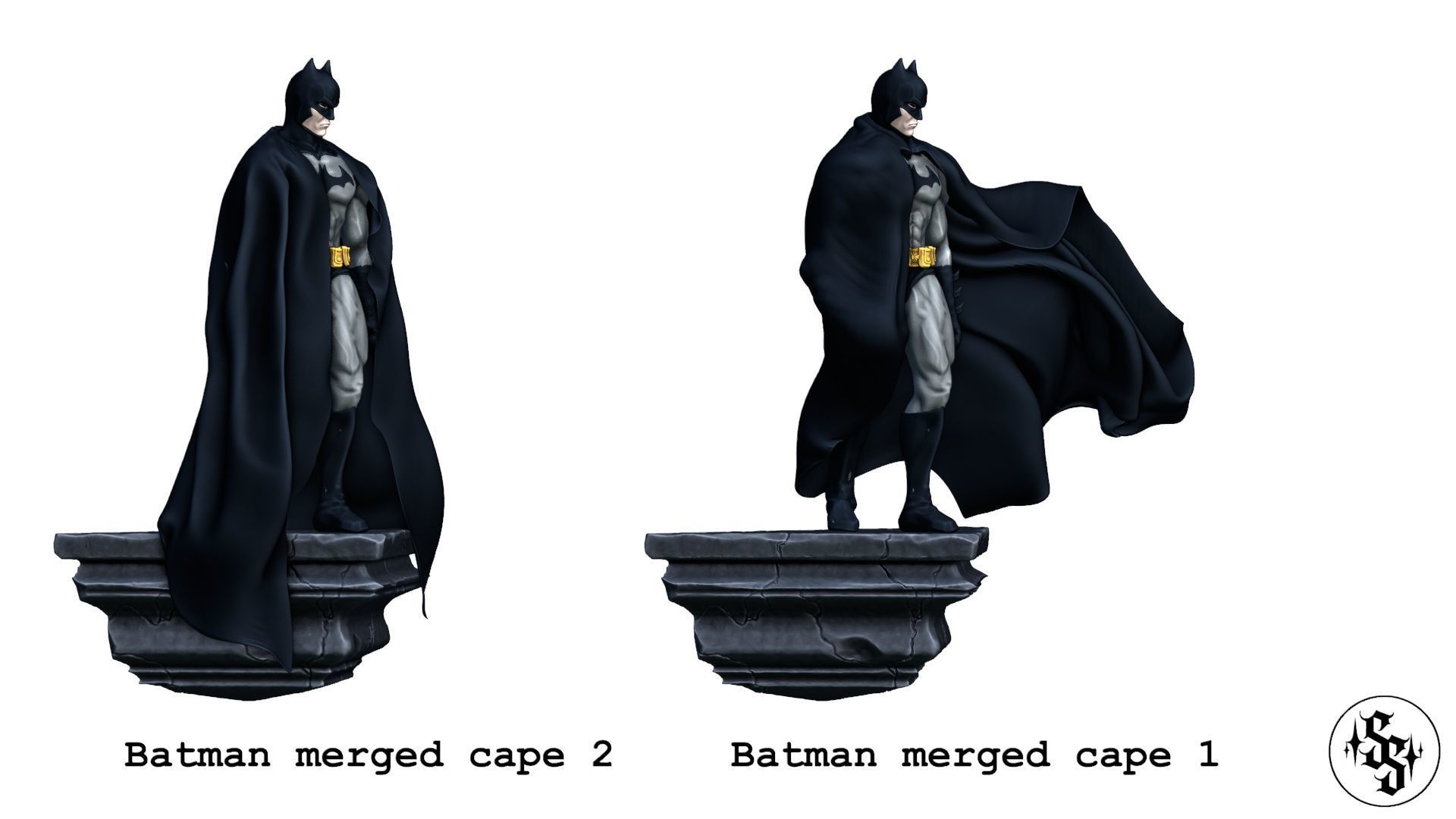 The Batman printable figure figurine 2 versions 3D print model_15