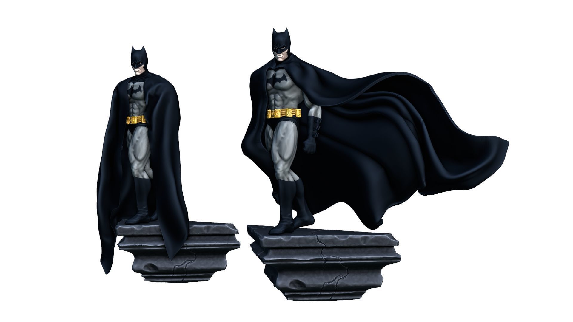 The Batman printable figure figurine 2 versions 3D print model_2