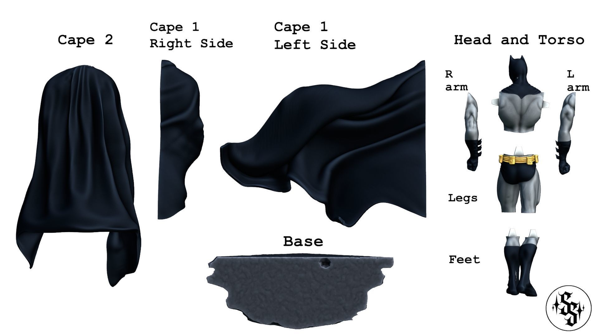 The Batman printable figure figurine 2 versions 3D print model_12