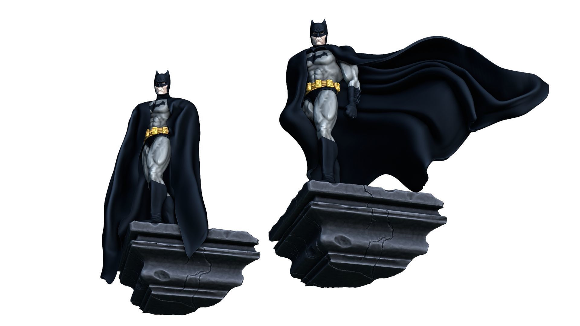 The Batman printable figure figurine 2 versions 3D print model_9