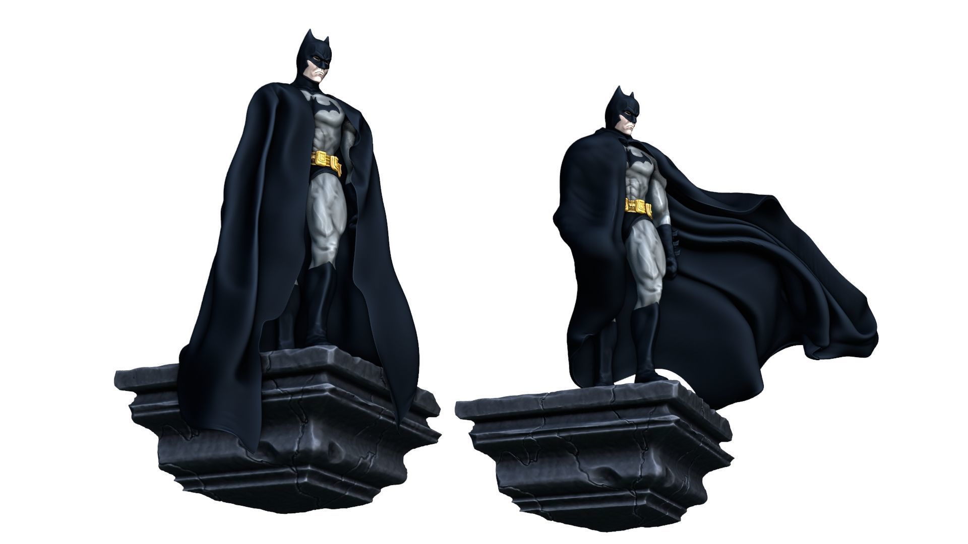 The Batman printable figure figurine 2 versions 3D print model_4