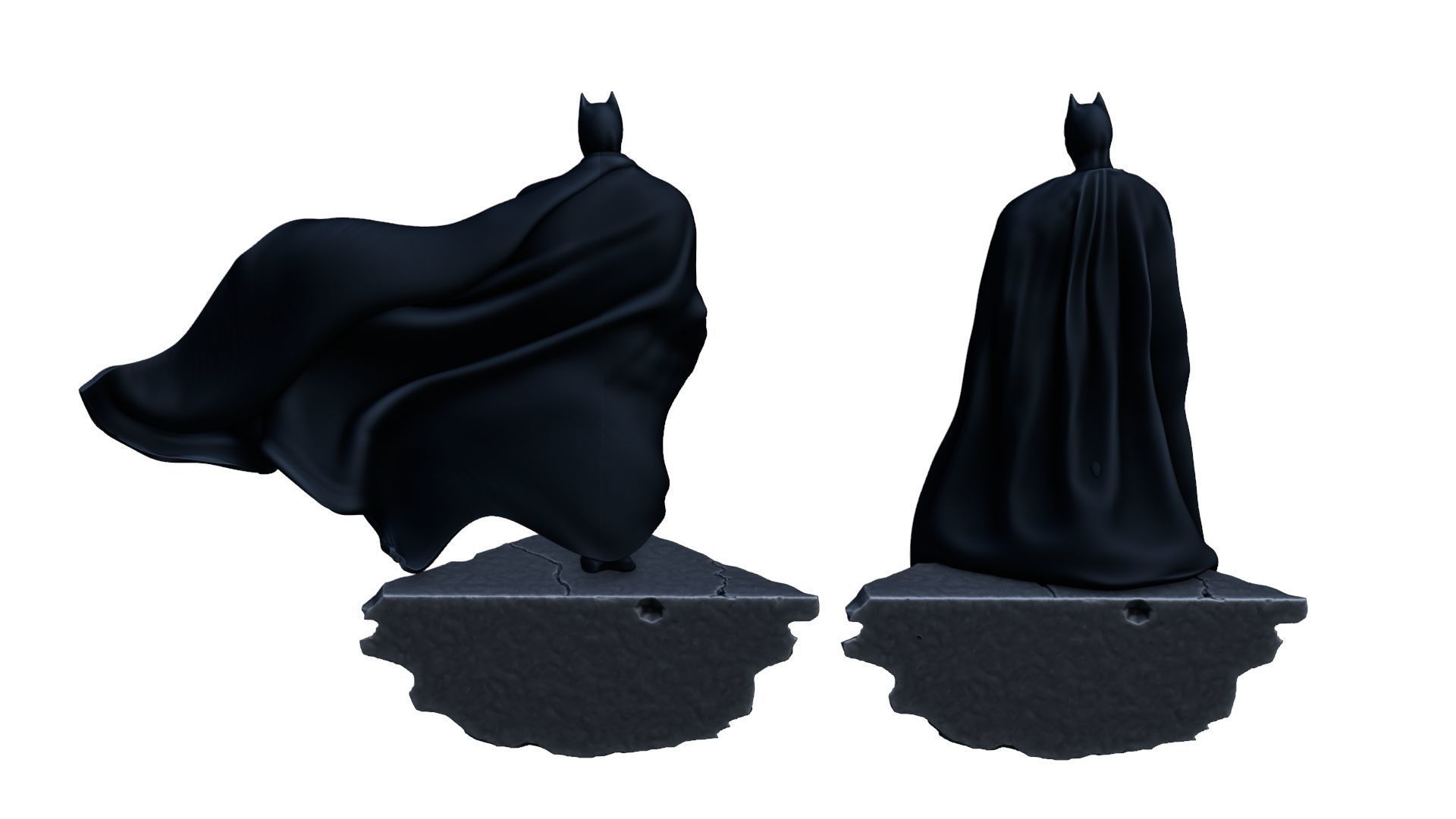 The Batman printable figure figurine 2 versions 3D print model_7