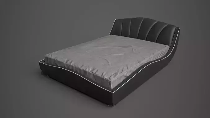 Leather Bed Low-poly 3D model
