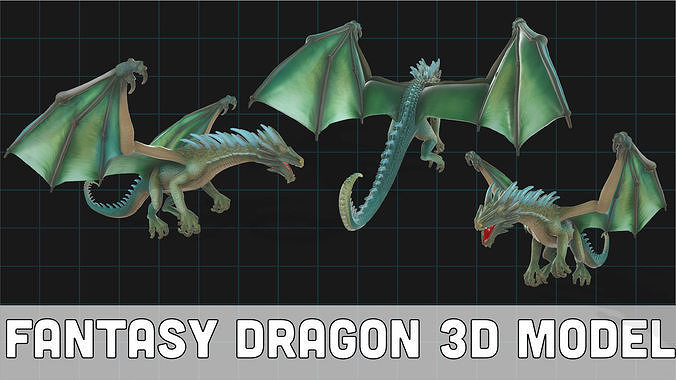 Fantasy Dragon 3D Model 3D model