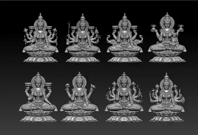 AshtaLaxmi - 8 Laxmi 3D print model