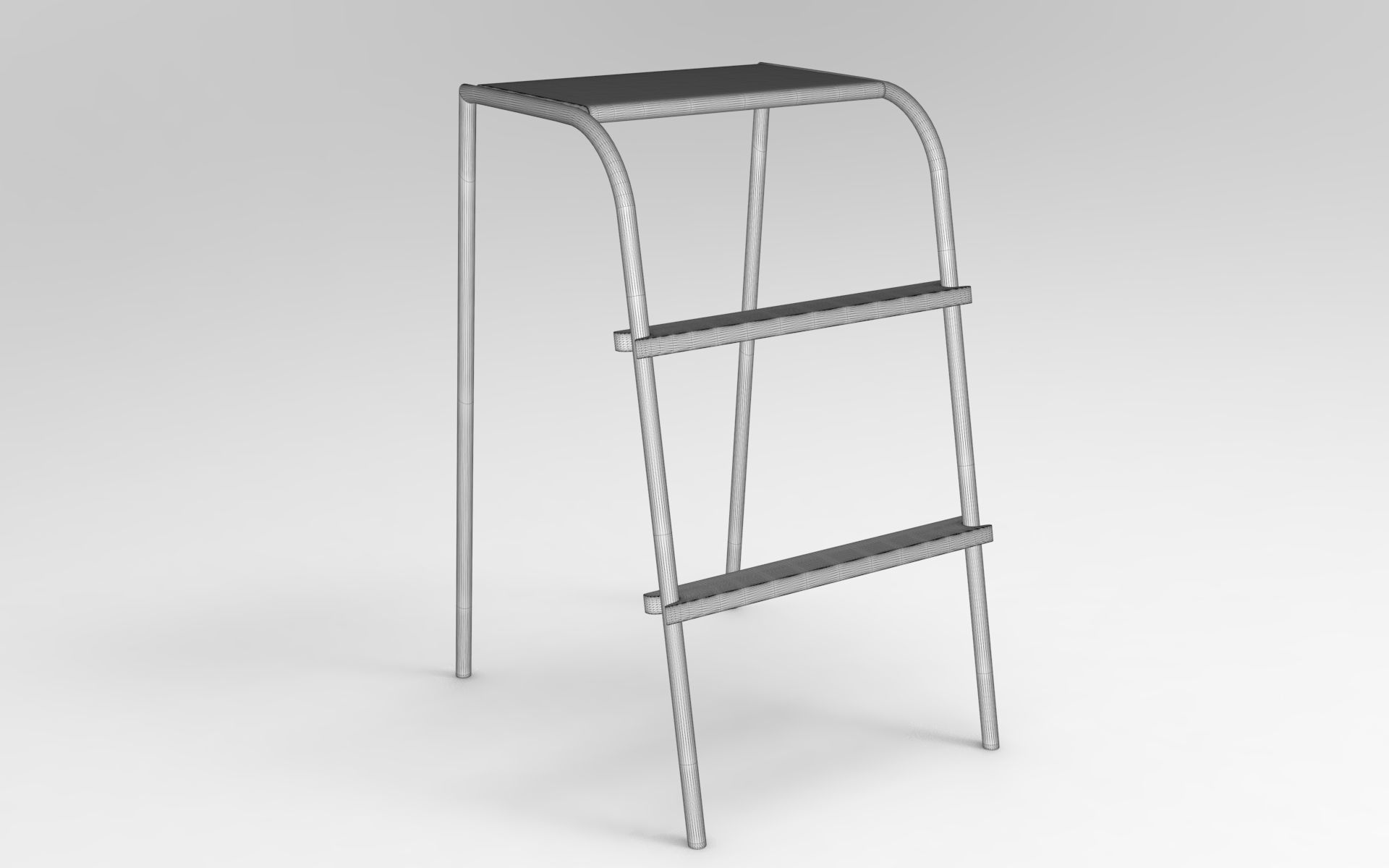 Ola Kitchen Ladder Low-poly 3D model_5