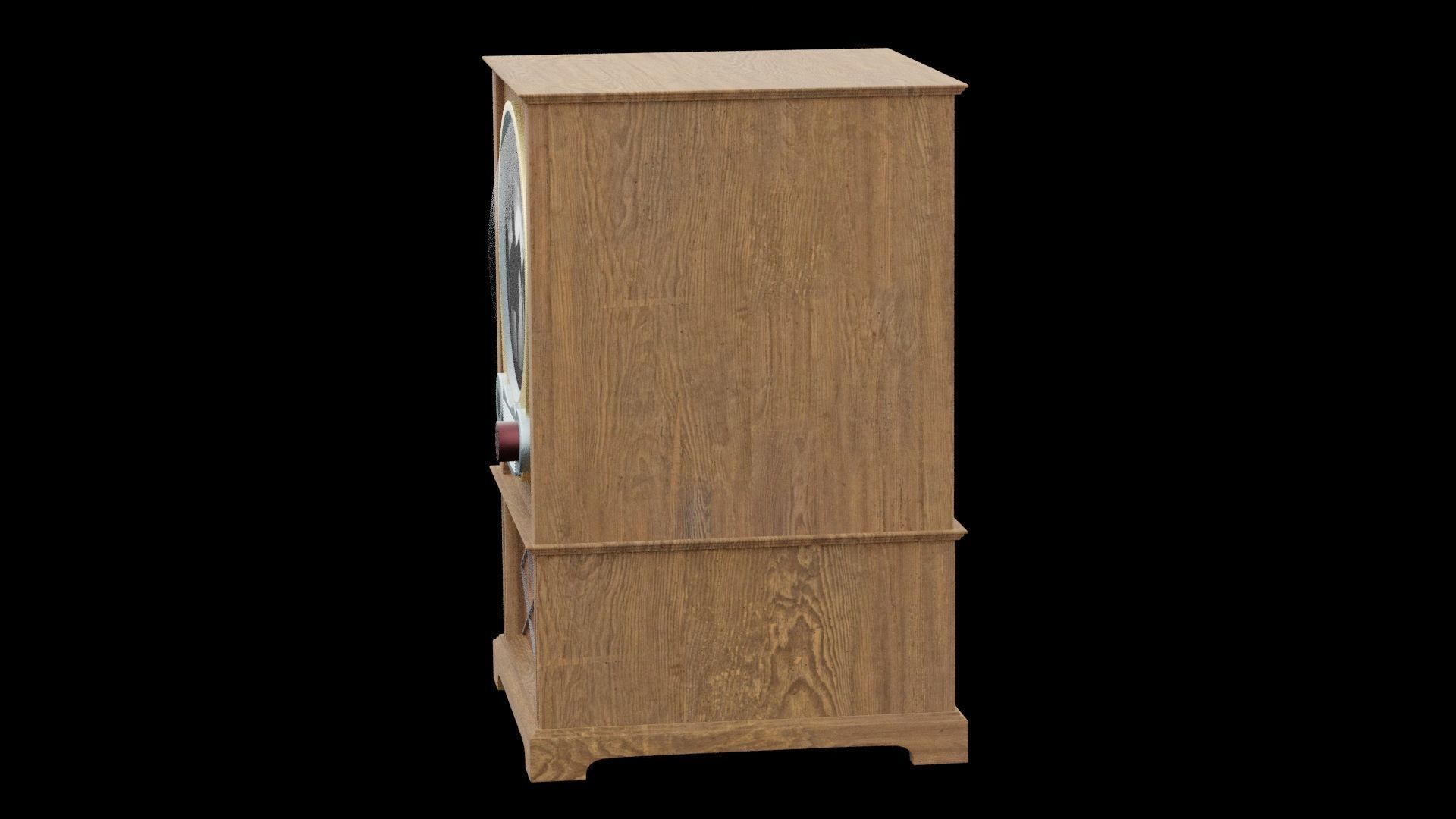 Old Vintage TV Working Low-poly 3D model_4