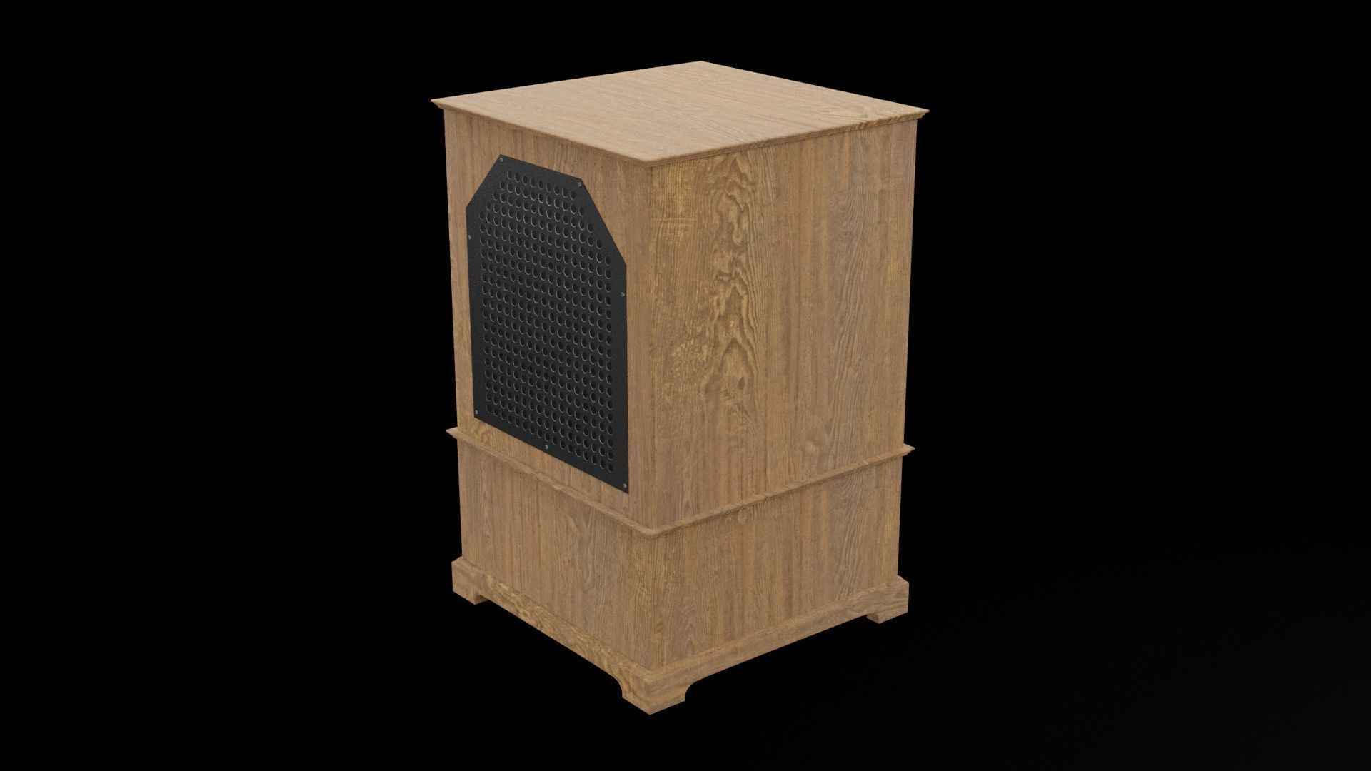 Old Vintage TV Working Low-poly 3D model_7
