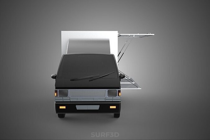 CAR MOBILE SHOP FOOD TRUCK VEHICLE VAN RETAIL CATERING OPEN DOOR 3D model 3