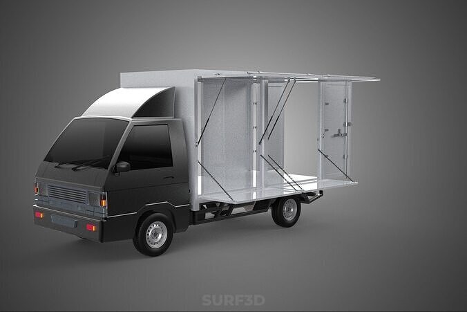 CAR MOBILE SHOP FOOD TRUCK VEHICLE VAN RETAIL CATERING OPEN DOOR 3D model 2