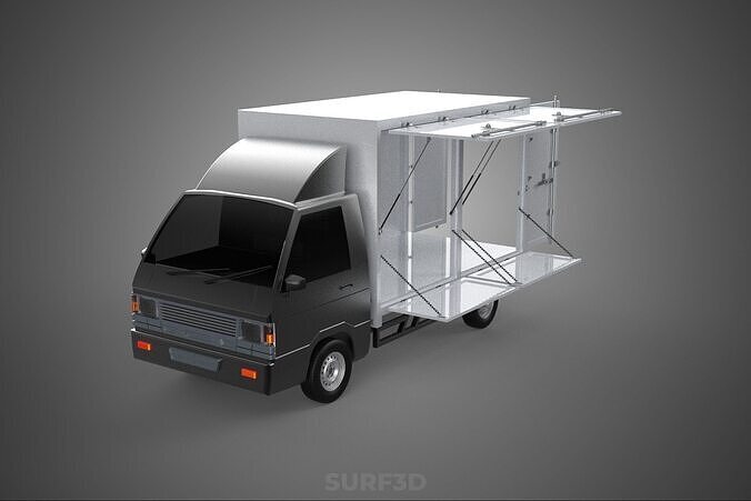 CAR MOBILE SHOP FOOD TRUCK VEHICLE VAN RETAIL CATERING OPEN DOOR 3D model