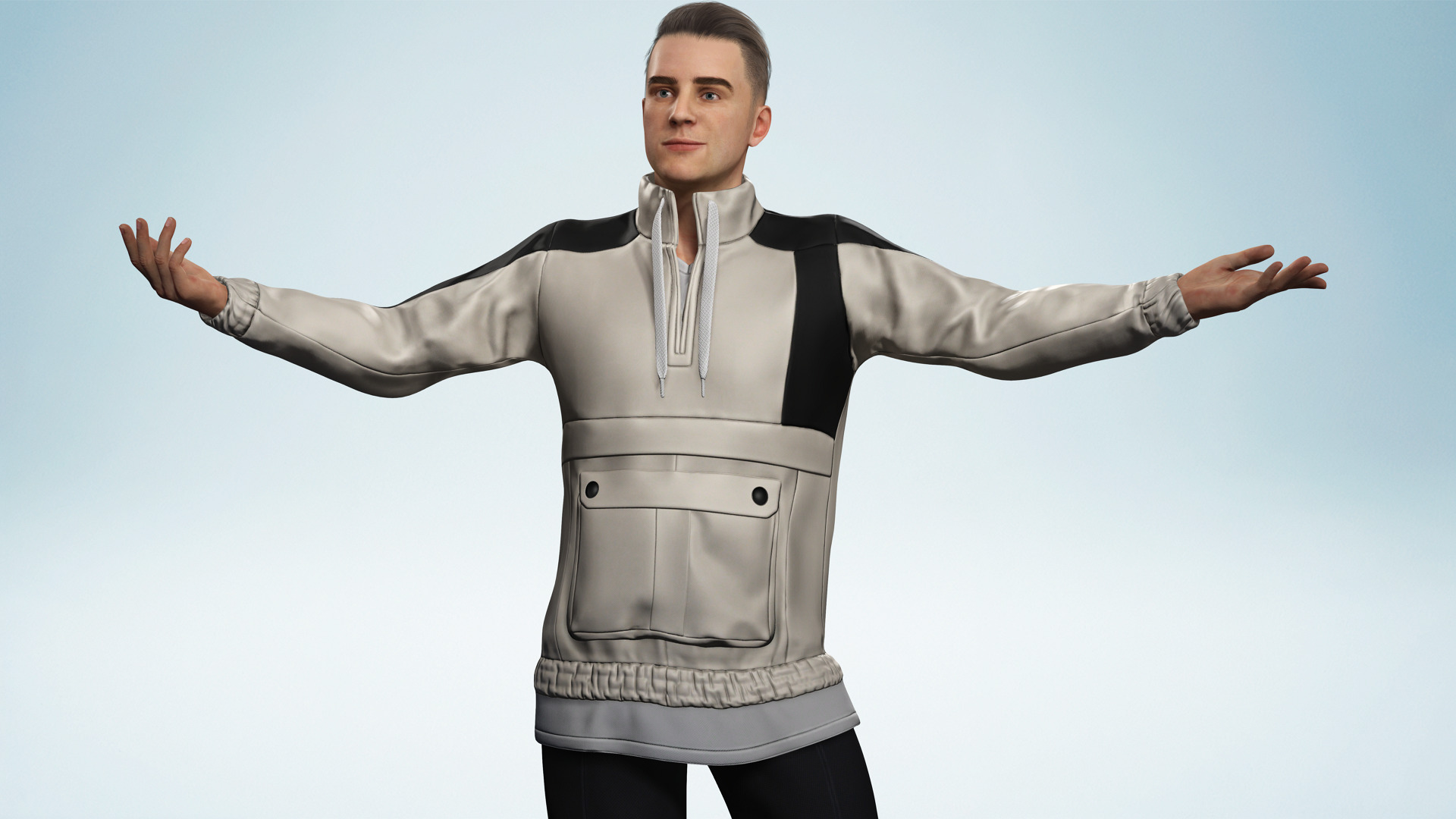 Handsome Modern Realistic Young Man 3D Rigged Low-poly 3D model_7