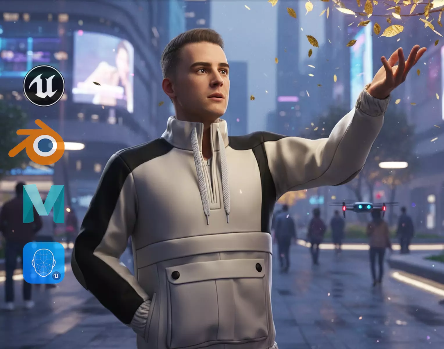 Handsome Modern Realistic Young Man 3D Rigged Low-poly 3D model_0