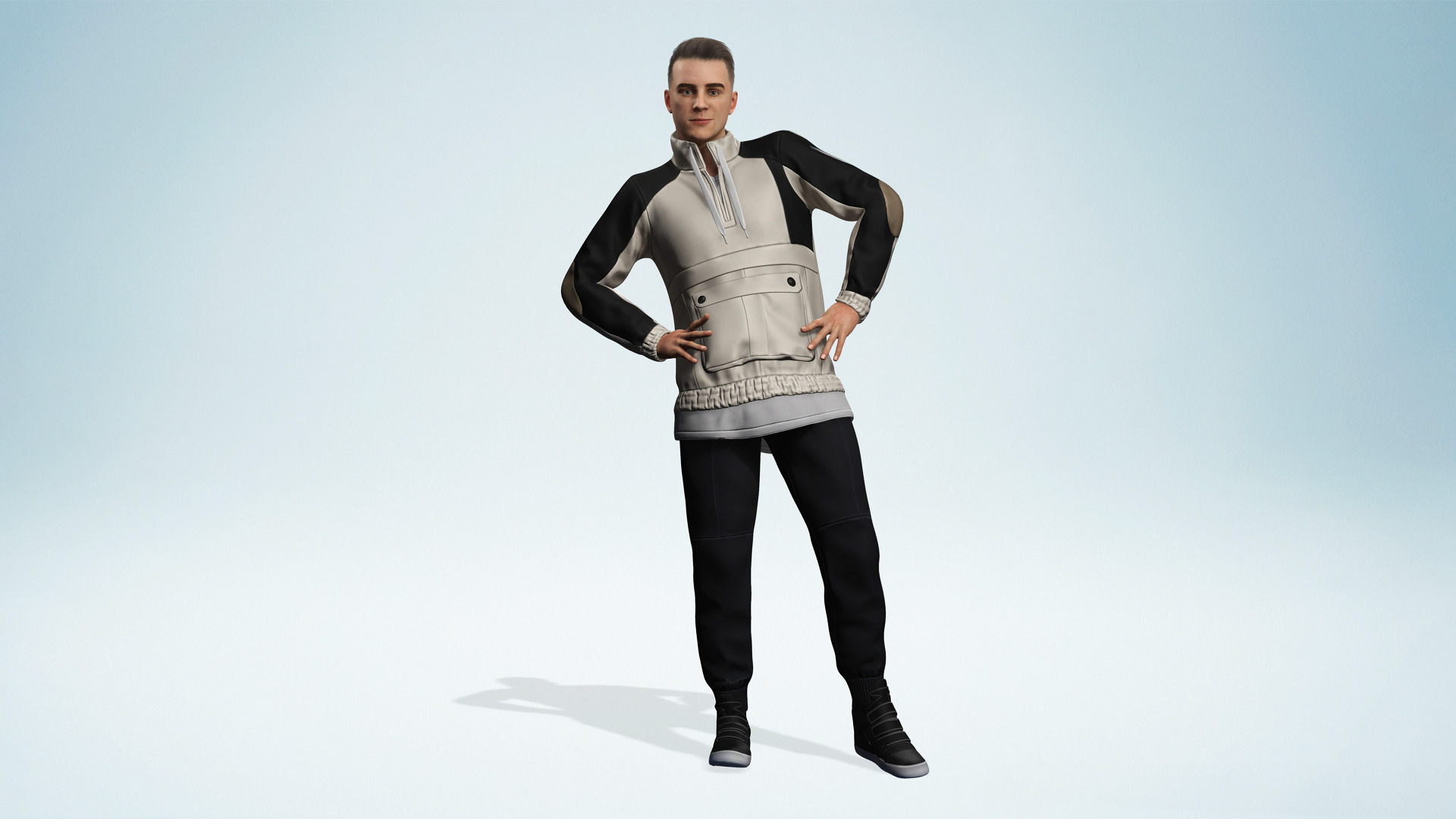Handsome Modern Realistic Young Man 3D Rigged Low-poly 3D model_2