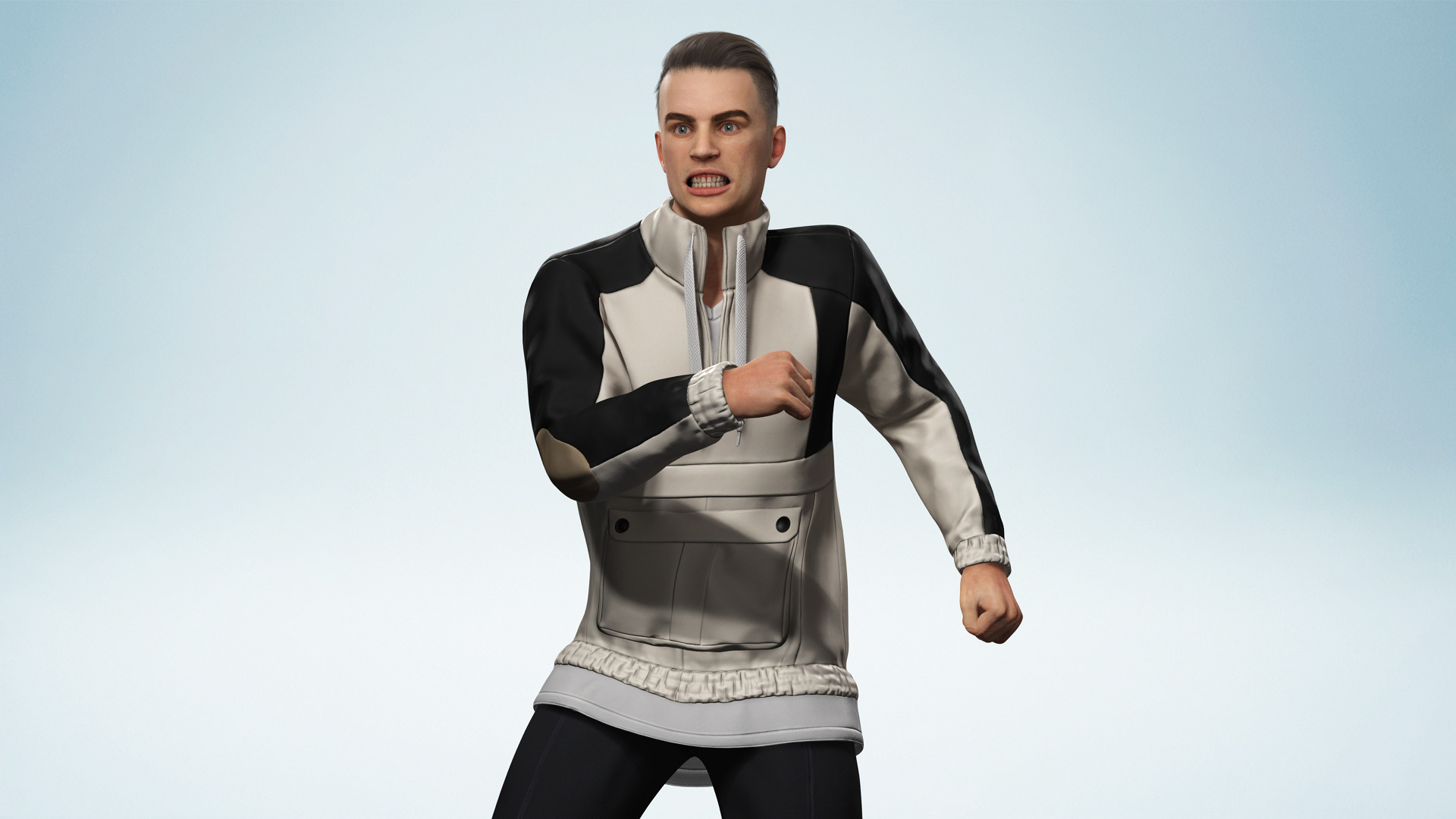 Handsome Modern Realistic Young Man 3D Rigged Low-poly 3D model_6