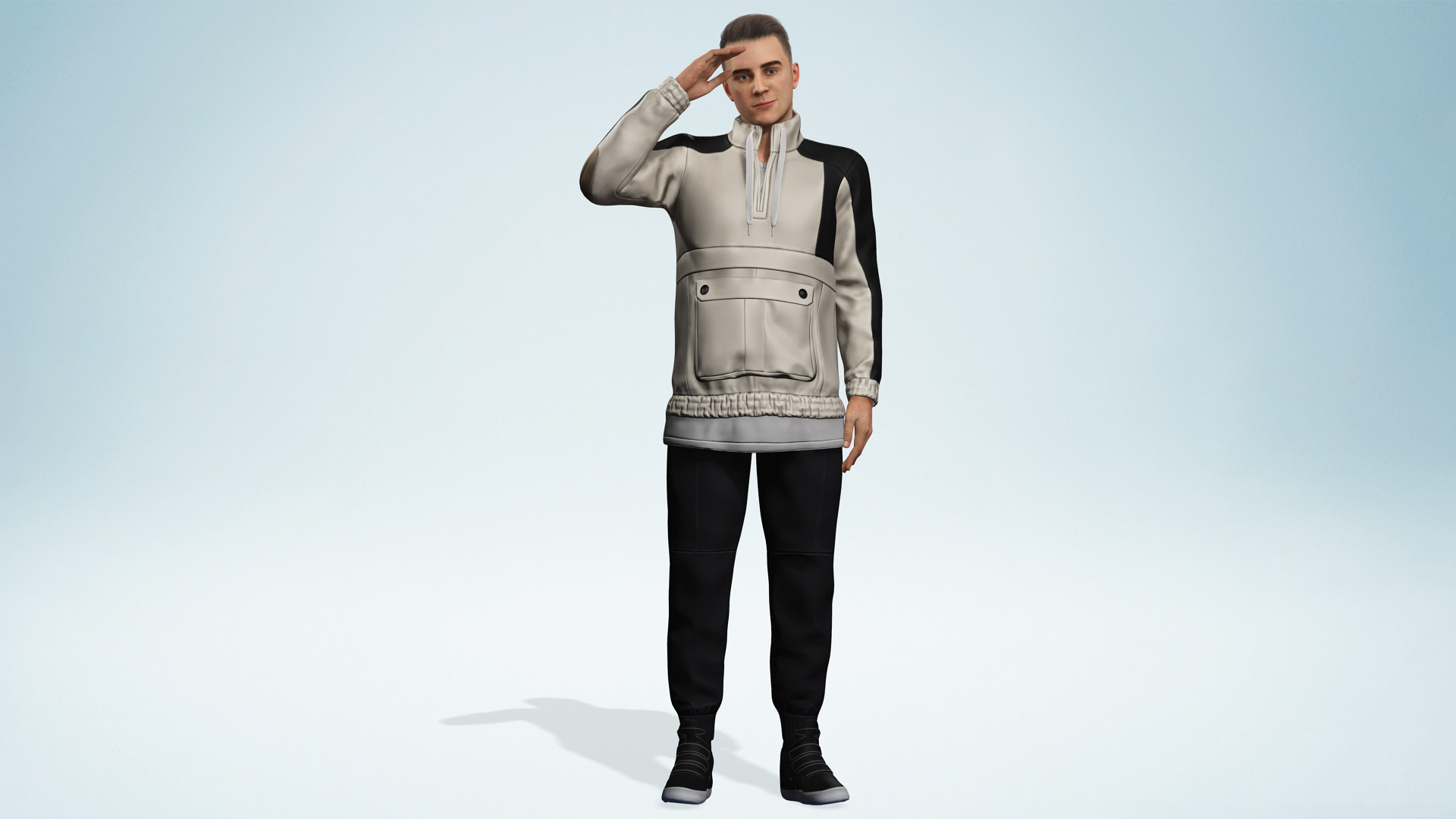 Handsome Modern Realistic Young Man 3D Rigged Low-poly 3D model_9