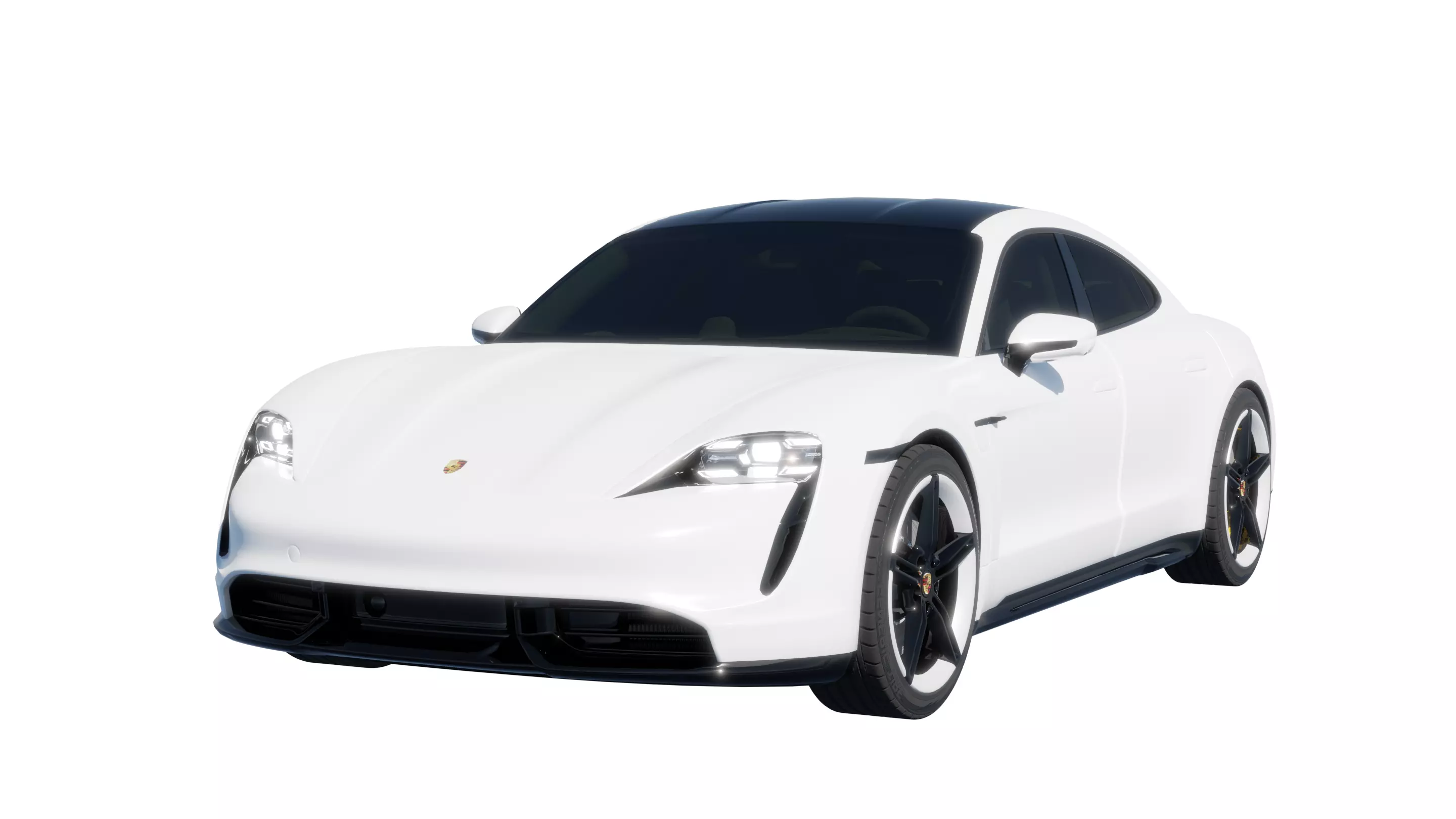 Car Rigged - Porsche Taycan S Turbo 3D model