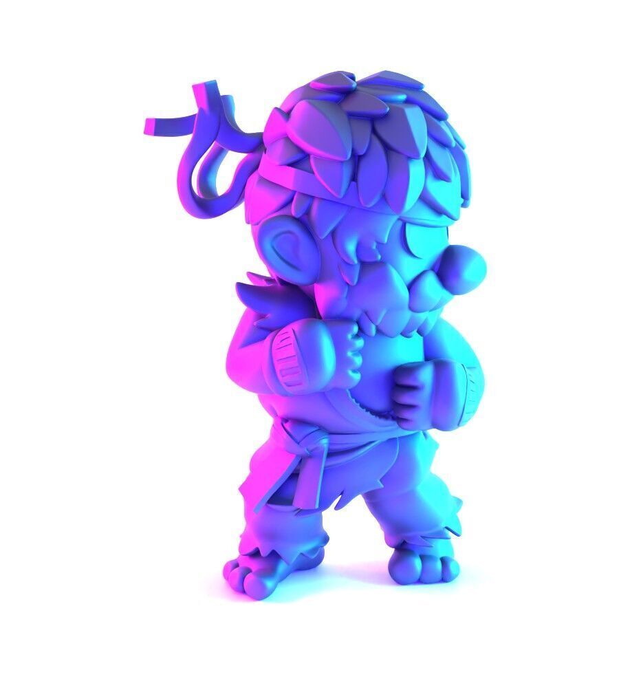 Mario Bros Ryu Street Fighter toy 3D print model_17