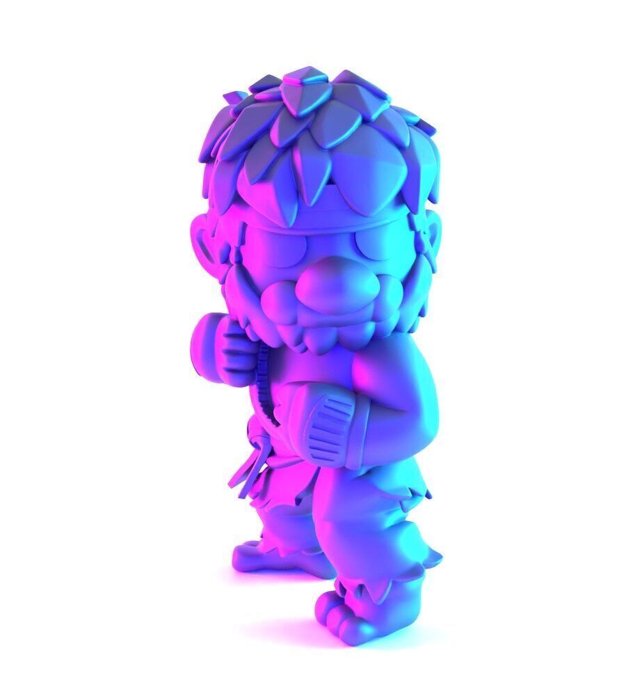 Mario Bros Ryu Street Fighter toy 3D print model_21