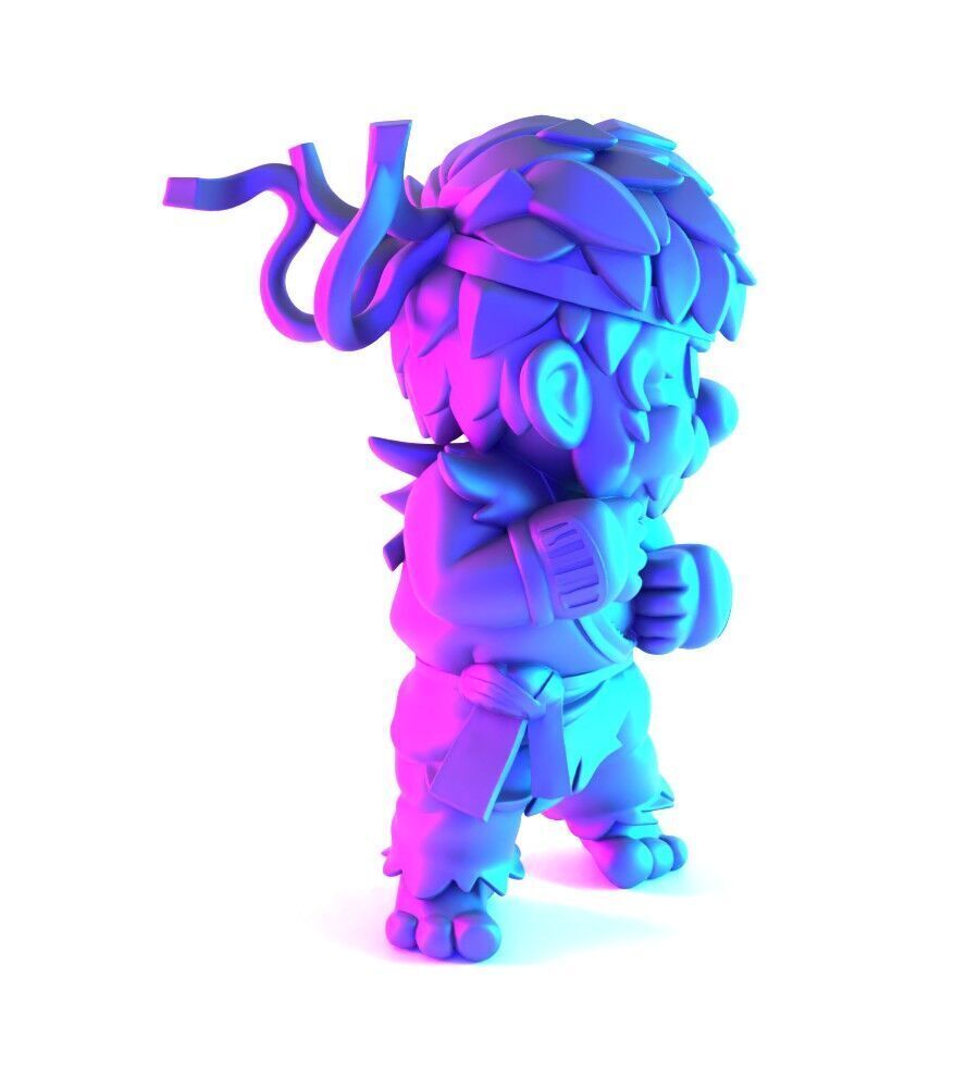 Mario Bros Ryu Street Fighter toy 3D print model_15