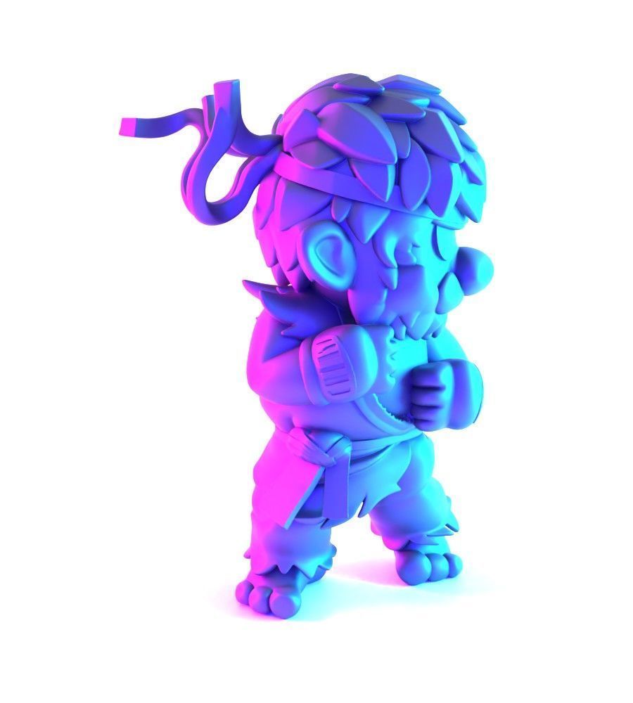 Mario Bros Ryu Street Fighter toy 3D print model_16