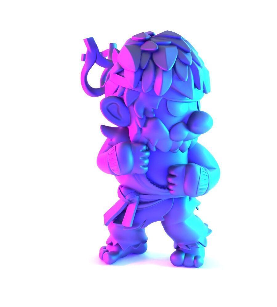 Mario Bros Ryu Street Fighter toy 3D print model_18