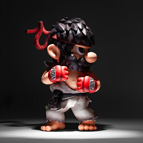 Mario Bros Ryu Street Fighter toy 3D print model
