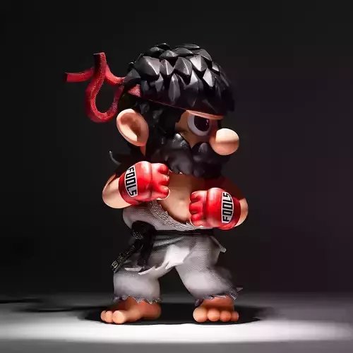 Mario Bros Ryu Street Fighter toy 3D print model Mario Bros Ryu Street Fighter toy 3D print model