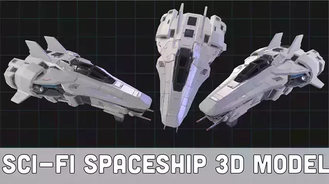 SciFi Spaceship Futuristic Space Fighter Jet 3D model